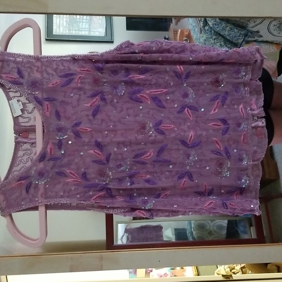 🎀VINTAGE BEADED SILK TOP🎀 - Picture 1 of 7